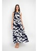 William de Faye Kleid in Dunkelblau/ Weiß