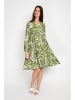 William de Faye Kleid in Grün/ Weiß