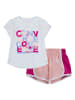 Converse 2-delige outfit wit/lichtroze