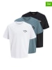 Jack & Jones 3er-Set: Shirts "Yuki" in Schwarz/ Cyan/ Weiß