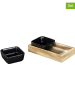 Wenko 3tlg.Servier-Set in Hellbraun/ Schwarz