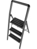 Wenko 3-stufige Klapptrittleiter in Anthrazit - (B)48 x (H)106,5 x (T)57 cm
