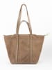 maison héritage PARIS Leder-Shopper "Aurora" in Taupe - (B)24 x (H)27 x (T)14 cm