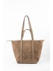 maison héritage PARIS Leder-Shopper "Aurora" in Taupe - (B)24 x (H)27 x (T)14 cm