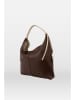 maison héritage PARIS Leder-Schutertasche "Tejo" bruin/beige - (B)40 x (H)41 cm
