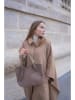 maison héritage PARIS Leder-Schultertasche "Ceto Mini" in Taupe - (B)33 x (H)23 x (T)10 cm