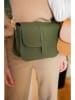 maison héritage PARIS Leder-Umhängetasche "Monica" in Khaki - (B)23 x (H)14 x (T)7 cm