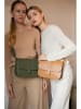 maison héritage PARIS Leder-Umhängetasche "Monica" in Khaki - (B)23 x (H)14 x (T)7 cm