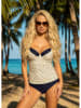 Aquarilla Tankini in Beige/ Dunkelblau