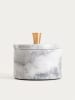 Homla Pojemnik "Marmuri" w kolorze szaro-białym - wys. 10 x Ø 9 cm
