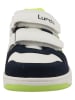 Lurchi Leren sneakers "Gerd" wit/donkerblauw/groen