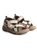 TRAVELIN' Leder-Trekkingsandalen "Angvik" in Creme/ Braun