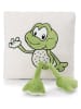 NICI Kissen "Frosch Fridolin" in Weiß/ Grün/ Lila - (L)30 x (B)30 cm