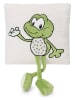 NICI Kissen "Frosch Fridolin" in Weiß/ Grün/ Lila - (L)30 x (B)30 cm