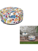 Garden Spirit Puf "Gonflable" w kolorze białym ze wzorem - wys. 25 x Ø 55 cm