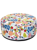 Garden Spirit Pouf "Gonflable" in Weiß/ Bunt - (H)25 x Ø 55 cm