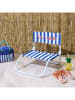 Garden Spirit Klappstuhl "Dolce Vita" in Blau/ Weiß - (B)44 x (H)47 x (T)52 cm