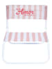Garden Spirit Krzesło składane w kolorze jasnoróżowo-białym - 44 x 47 x 52 cm