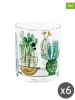 Trendy Kitchen by EXCÉLSA 6er-Set: Gläser "Cactus" in Bunt - 250 ml