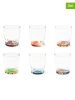 Trendy Kitchen by EXCÉLSA 6er-Set: Gläser "Fuji" in Transparent/ Bunt - 340 ml