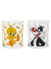 Trendy Kitchen by EXCÉLSA Szklanki (6 szt.) "Looney Tunes" w kolorze żółto-czarnym - 250 ml