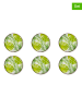 Trendy Kitchen by EXCÉLSA 6-delige set: onderzetters "Foliage" groen - Ø 10,5 cm