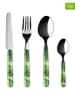 Trendy Kitchen by EXCÉLSA 24tlg. Besteckset in Grün/ Weiß