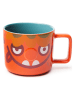 Trendy Kitchen by EXCÉLSA Theekop "The Moonster" oranje/lichtblauw - 250 ml