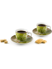 Trendy Kitchen by EXCÉLSA 6er-Set: Espressotassen "Foliage" in Grün - 90 ml