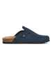billowy Leder-Clogs in Dunkelblau
