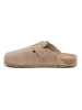billowy Leder-Clogs in Beige