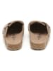 billowy Leder-Clogs in Beige