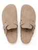 billowy Leder-Clogs in Beige