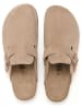 billowy Leren clogs beige