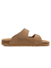 billowy Leren slippers bruin