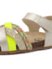 billowy Sandalen in Gold/ Bunt