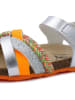 billowy Sandalen in Silber/ Bunt