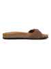 billowy Leren slippers bruin