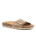 billowy Leren slippers beige