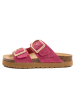 billowy Leren slippers fuchsia