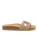 billowy Leren slippers beige