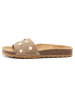 billowy Leren slippers bruin