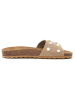 billowy Leren slippers bruin