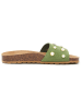 billowy Leren slippers groen