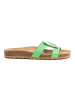 billowy Leren slippers groen