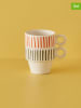 BELLA MAISON 2er-Set: Kaffeetassen "Stripe" in Weiß/ Blau/ Rot - 105 ml