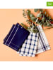BELLA MAISON 3-delige set: theedoeken "Liberty" wit/donkerblauw - (L)65 x (B)45 cm