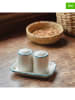 BELLA MAISON 3-delige set: zout- en peperstrooier "Mabel" wit/blauw