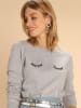 WOOOP Sweatshirt "Eyes Closed" in Grau