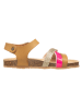 billowy Sandalen in Hellbraun/ Pink/ Gold